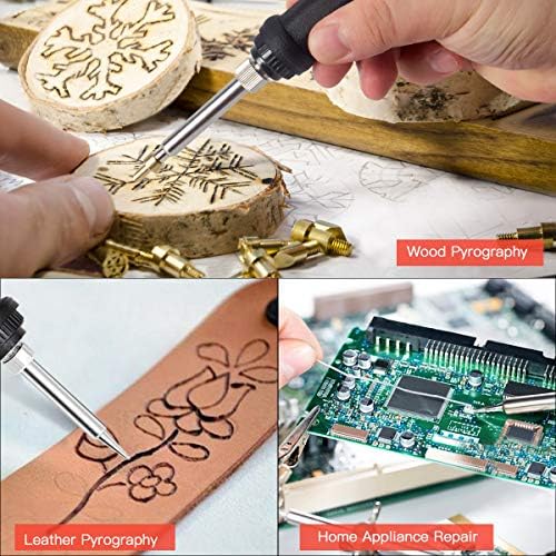 Preciva 31Pcs Wood Burning Kit, Professional Wood Burning Tool, 482°F~1382°F Adjustable Temperature Woodburning Pyrography Pen DIY Creative Tools for Embossing/Carving/Soldering