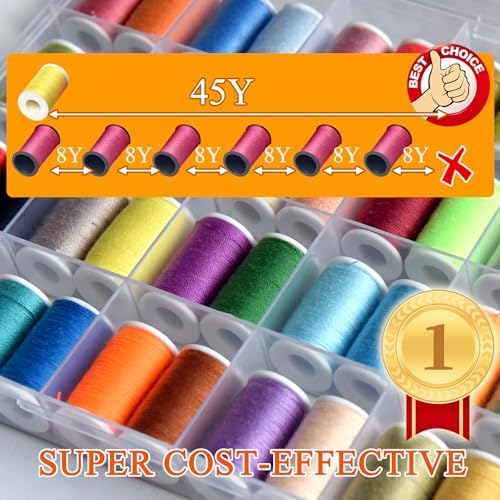 56 rainbowColor Set of Handy Polyester Sewing Threads with needls and Threader