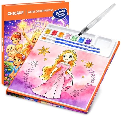 CHICAUP Paint with Water Coloring Books for Kids, Mess Free Watercolor Painting Kit Painting Activity for Kids Ages 3-5 4-8, Arts Crafts Drawing Gift Toy for Boy Girl