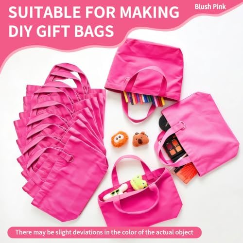 1 | 12 | 24 Pack Small Canvas Tote Bags, Mini Tote Bags Bulk for Women, DIY Blank Reusable Cute Sublimation Tote Bag