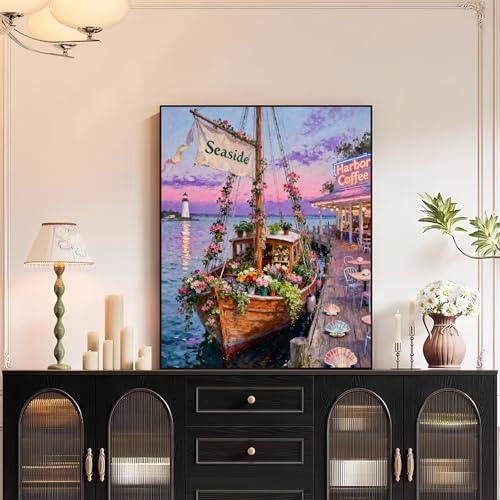 XTCIXAL Paint by Numbers Kit for Adults, Sailboat, 16X20 Inch