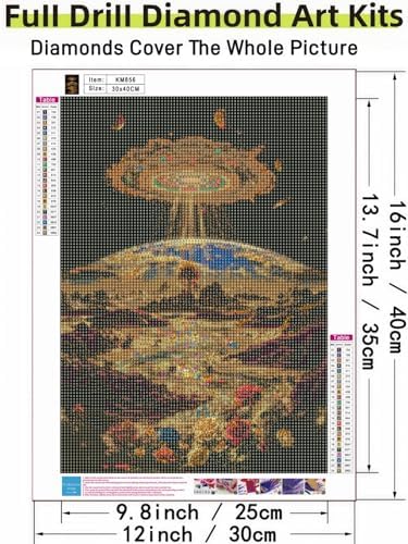 Cosmic Galaxy 5D DIY Diamond Painting Kits for Adults, Diamond Art Kits for Beginners, Full Drill Dot Painting Gem Art Kits for Home Wall Decor11.8 x15.7 Inch
