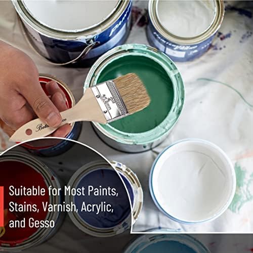 Bates Chip Paint Brushes - 1.5 Inch, 36 Pack, Natural Bristle, Stain Brushes for Wood