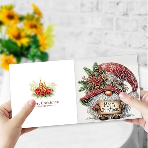 LumiCraft 6 Packs Merry Christmas Diamond Art Painting Greeting Card Kits