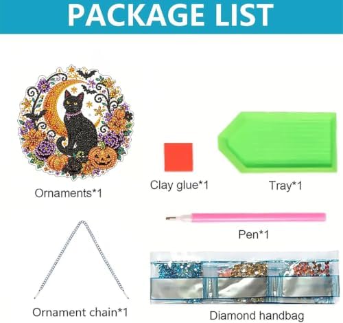 ARPADAMO Black Cat Diamond Art Kits for Adults, Acrylic Hanging Suncatcher