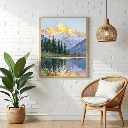 VeGuude Diamond Art Kits for Adults, Full Drill Beautiful Landscape Diamond Painting Kits for Beginners, DIY Full Rhinestone 5D Diamond dots (Gemstone Craft), Home Wall Decoration (12x16 inch)