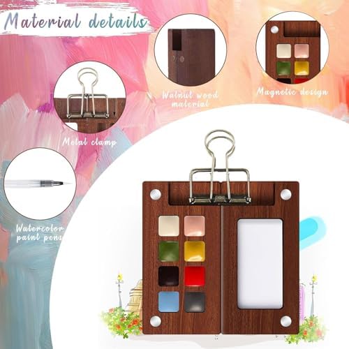 Travel Watercolor Paint Set - Pocket 8-Color Mini Paint Kit with Sketch Pad