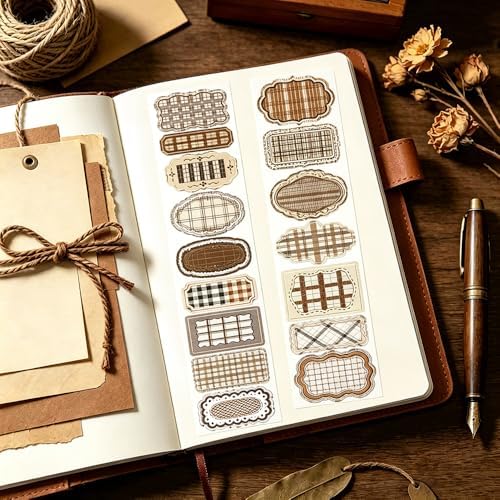 Label Collection Washi Tape Die-Cut Frame Tag Stickers Wide Washitape Vintage Washi Tape for Journaling Scrapbooking Supplies Aesthetic Tapes Scrapbook Washitape Planner Decorative Tapes for Crafts