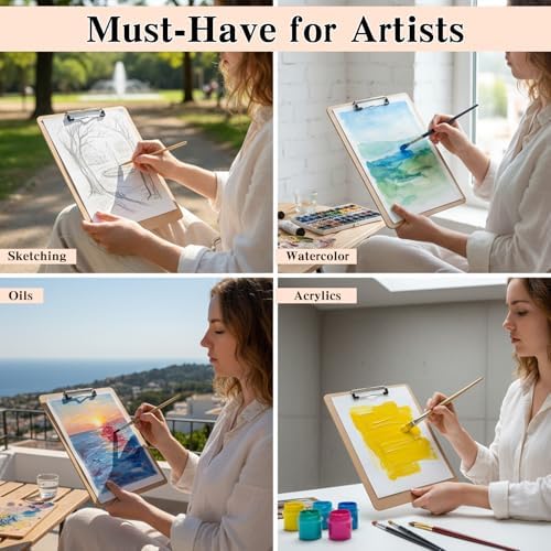 3PCS 13 x 17 Inch Drawing Board, Sketch Board with Handle, Portable Art Clipboard for Drafting, Fit in Artist Tote