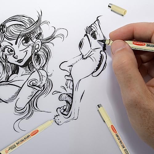 GETHPEN Micro Fineliner Set, Black Waterproof Fine Line Drawing Pens,6 Pack