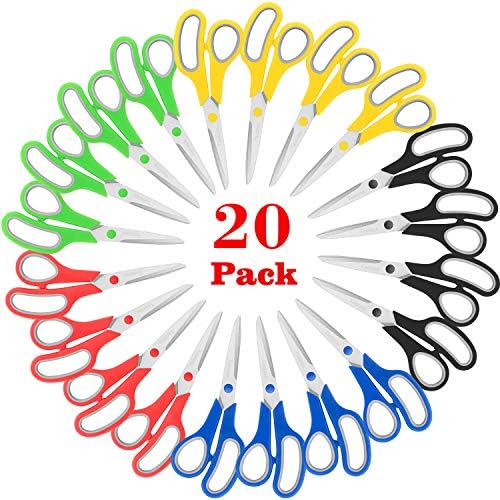 Scissors Bulk Set 20-Pack, Taotree 8" All Purpose Scissors for School