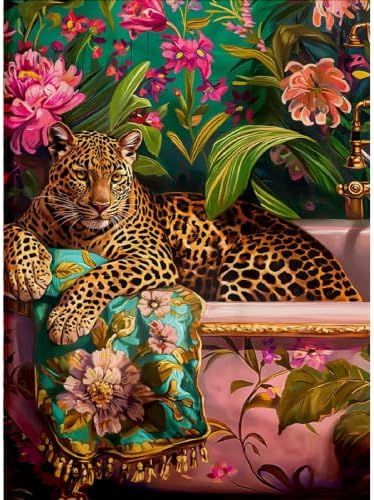 Cheetah Diamond Art Kits for Adults, Diamond Painting for Beginner 5D DIY