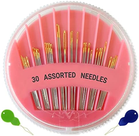 30 Pack Premium Hand Sewing Needles, 6 Sizes Assorted Sewing Needles