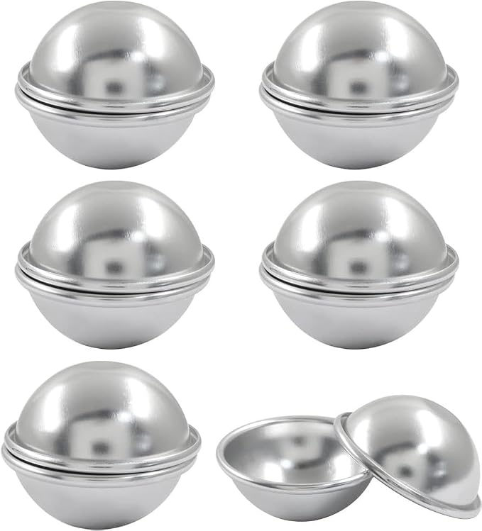 Hitefu 12 Pcs 2.6 Inch(6.5cm), Metal Bath Bomb Molds