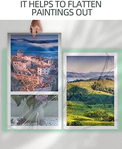 SXhyf A3 Diamond Painting Storage Book for 60 Diamond Painting Pics, Diamond Painting Accessories with 30 Pages Clear Sheet Protectors, Presentation Portfolio Folder for Artwork, 16.5x12.1in