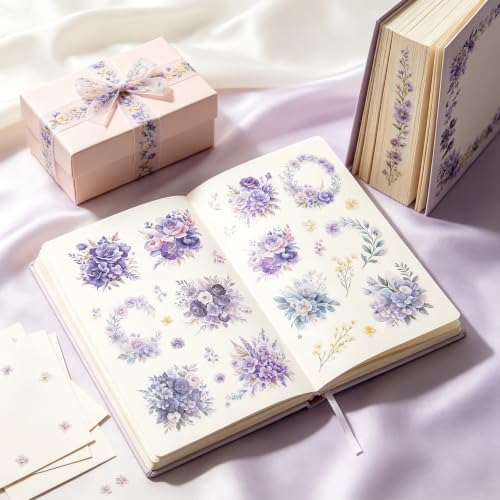 4 Rolls Floral PET Washi Tape Set,PET Tape Stickers for Journaling Kit