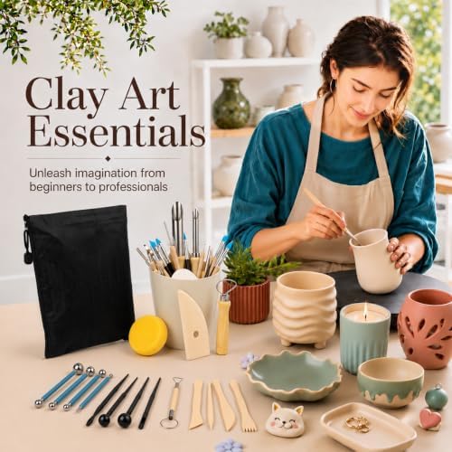 CLAYPRO 42Pcs Clay Tools Kit, Ceramic & Pottery Tools for Adults