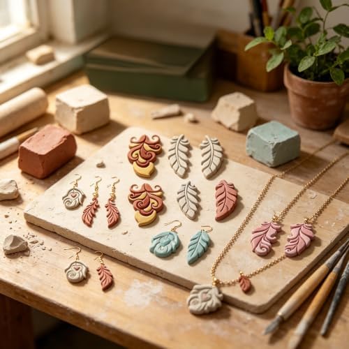 16Pcs Feather Polymer Clay Cutters Set for Earring Making Vintage Feather Clay Cutters for Jewelry Making Birthday Party DIY Supplies