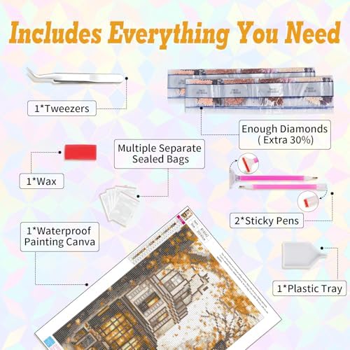 Landscape Diamond Art Kits for Adults Beginners 12x16 in, DIY Craft Gift