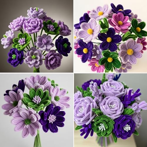 Caydo 200 Pieces Purple Pipe Cleaners for Flowers