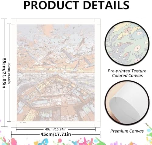 koemhxb Paint by Numbers for Adult, Sunset Ocean Paint by Numbers Kit for Adults Beginners, DIY Seascape Acrylic Painting on Canvas for Home Wall Art Decor 16x20 Inch