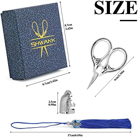 SHWAKK Little Embroidery Scissors, Vintage Sewing Craft Tool Flower Pattern