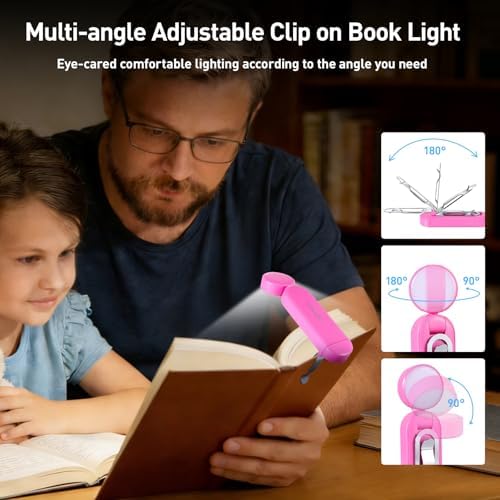 VAVOFO USB Rechargeable Book Light, Bookmark Clip on LED Reading Light