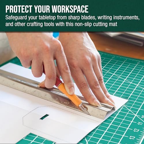 U.S. Art Supply 12"x18" Self-Healing Cutting Mat 5-Ply 2 Pack Green/Black
