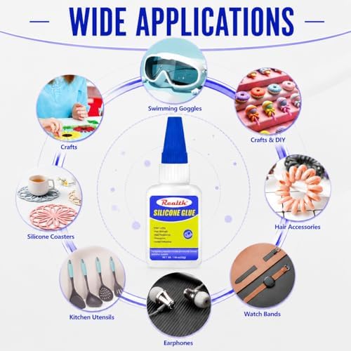 Silicone Glue Instant Glue 30g 2 Pack, Clear Waterproof Fast-Drying