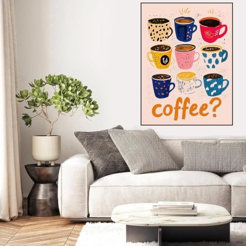 Coffee Diamond Art Kits for Adults, Diamond Painting Kits for Adults