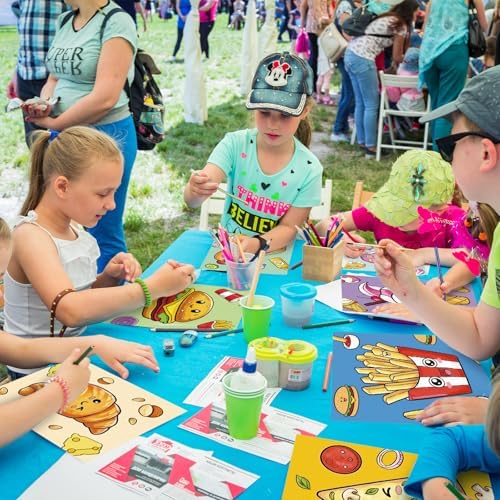 Louise Maelys 12 Pack Pre Drawn Canvas to Paint for Kids 8x10 Inch Snack