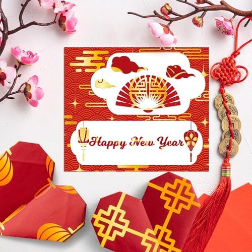Haooryx Chinese New Year Paper, 60 Sheets 11 x11 inch Spring Festival Theme
