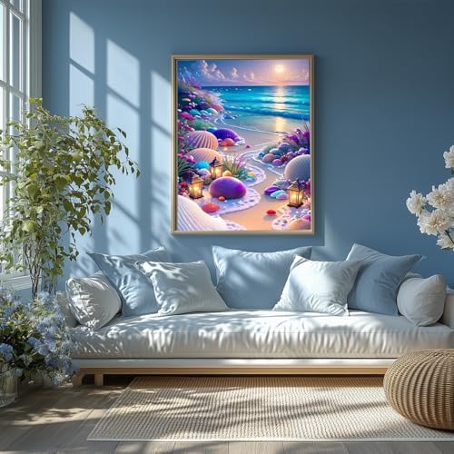 AIBOERL Paint by Numbers Kit for Adults Beginner, Beach, 12X16In