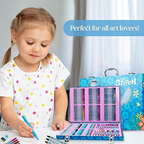 Marvel Colored Pencils Art Supplies Kids Drawing Kit School Supplies Girls Drawing Pencils Art Kit Travel Case with Crayons Arts and Crafts for Kids 4-12 (Multi Stitch Set)