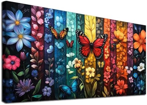 YALKIN Paint by Numbers Kit for Adults, Flower Adults'paint-by-Number Kits on Canvas, DIY Acrylic Oil Painting by Numbers Kits, Perfect for Home Decor, Gifts 28x16in