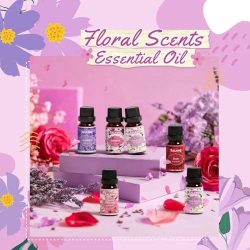 SALKING Floral Essential Oils Set, Pure and Natural Diffuser Oil, 6 x 10 ML