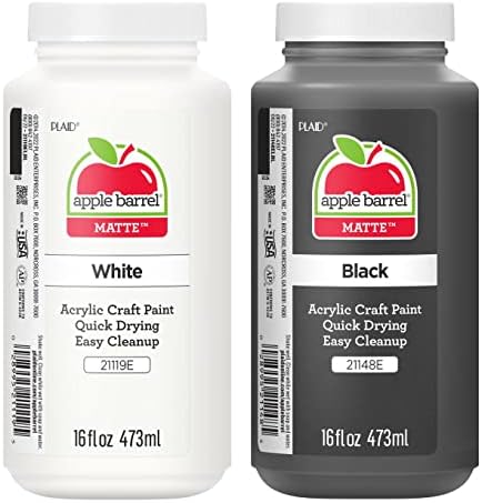 Acrylic Paint Set, Includes 2 x 16 fl oz White and Black Paint