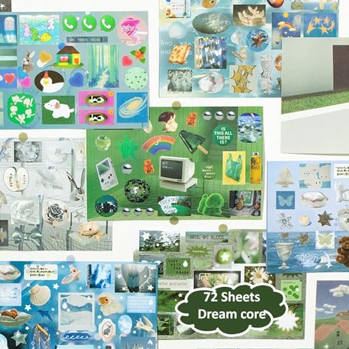 72 Sheets Japanese Sticker Book for Scrapbook Junk Journal (Lightdream)