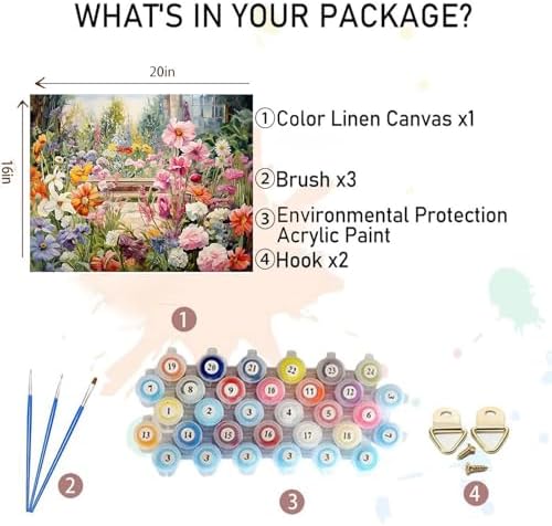 Paint by Numbers for Adults Flowers - Flower Paint by Number on Canvas