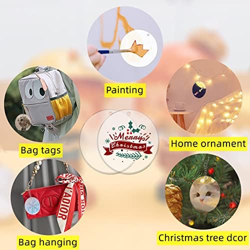 Round Acrylic Keychain Blanks 2 Inch Circle Blanks with Hole | 100 Pcs Clear Acrylic Discs, For Keychains Ornament, Painting and Vinyl Crafts Projects