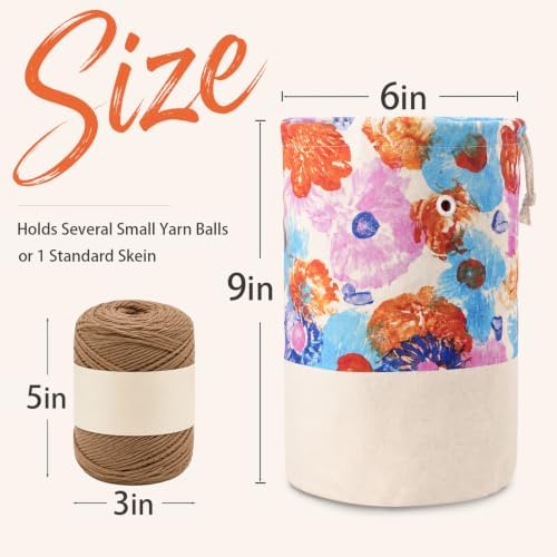 YAWIKO Yarn Bag, Crochet Bag Organizer, Knitting Bag, Knitting Project Bag