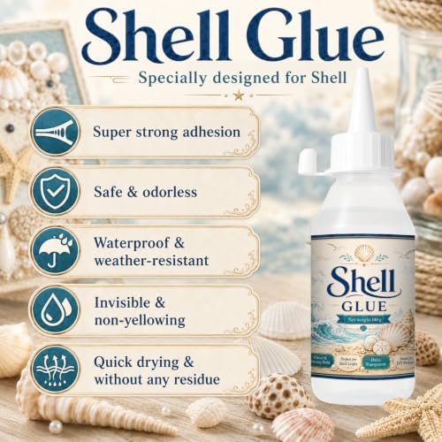 1DFAUL 100g Shell Glue Clear, Shell Strong Adhesive, Fast Dry, Waterproof