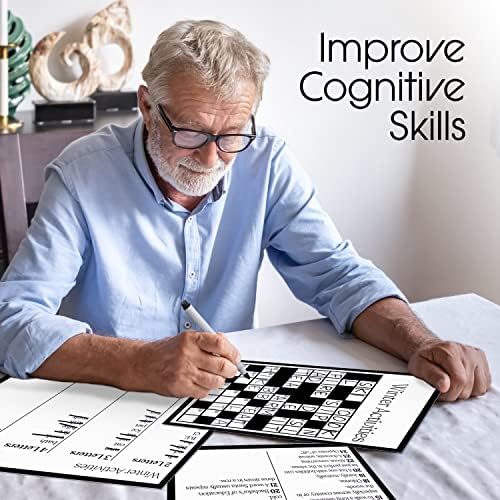 Keeping Busy Crossword Dementia Activities for Seniors | Alzheimer Products for Elderly Patients | Fun Memory Game Toy & Cognitive Brain Puzzle for Senior Citizens w/Memory Loss or Alzheimers