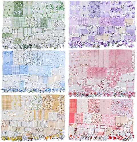 BESARME 480 Pcs Floral Scrapbook Paper and Junk Journal Stickers Set