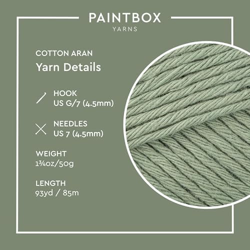 Paintbox Yarns 100% Cotton Aran Yarn 1.76oz / 50g, 93yds / 85m