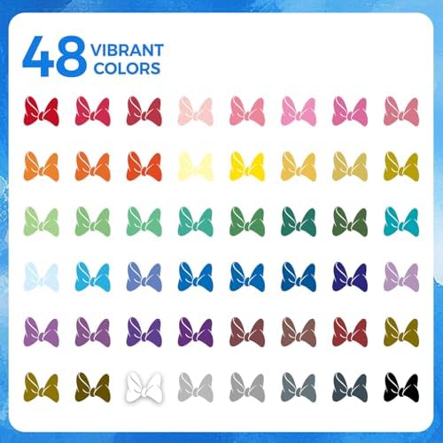 48 Colors Acrylic Paint Markers Brush Tip，Automatic Ink Control，No-Bleed