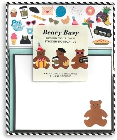 Mrs. Grossman's Design Your Own Sticker Notecards, Beary Busy
