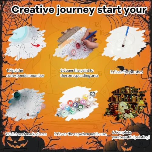 Pxzcrypha Halloween Paint by Number Kits for Adult Frameless 16X20inch