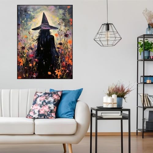 WUDWL Halloween Witch Diamond Art Kits for Adult Diamond Painting Kit