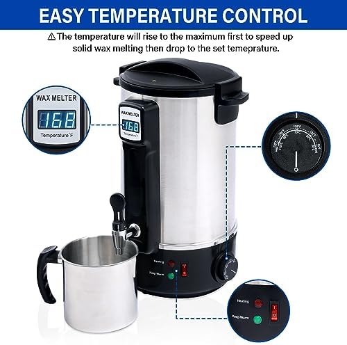 TCFUNDY Candle Making Wax Melting Pot 8L Electric Non-Stick DIY Wax Melter